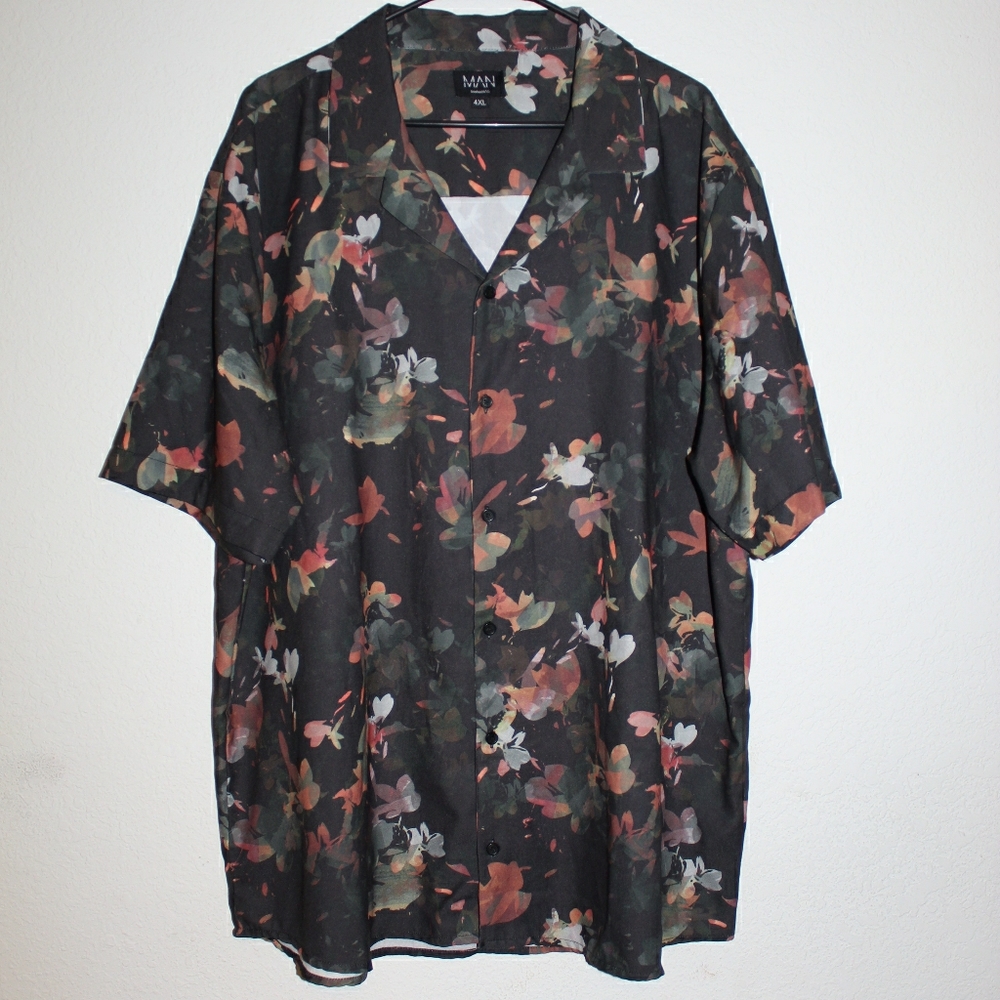 Oriental Floral Revere Collar Shirt